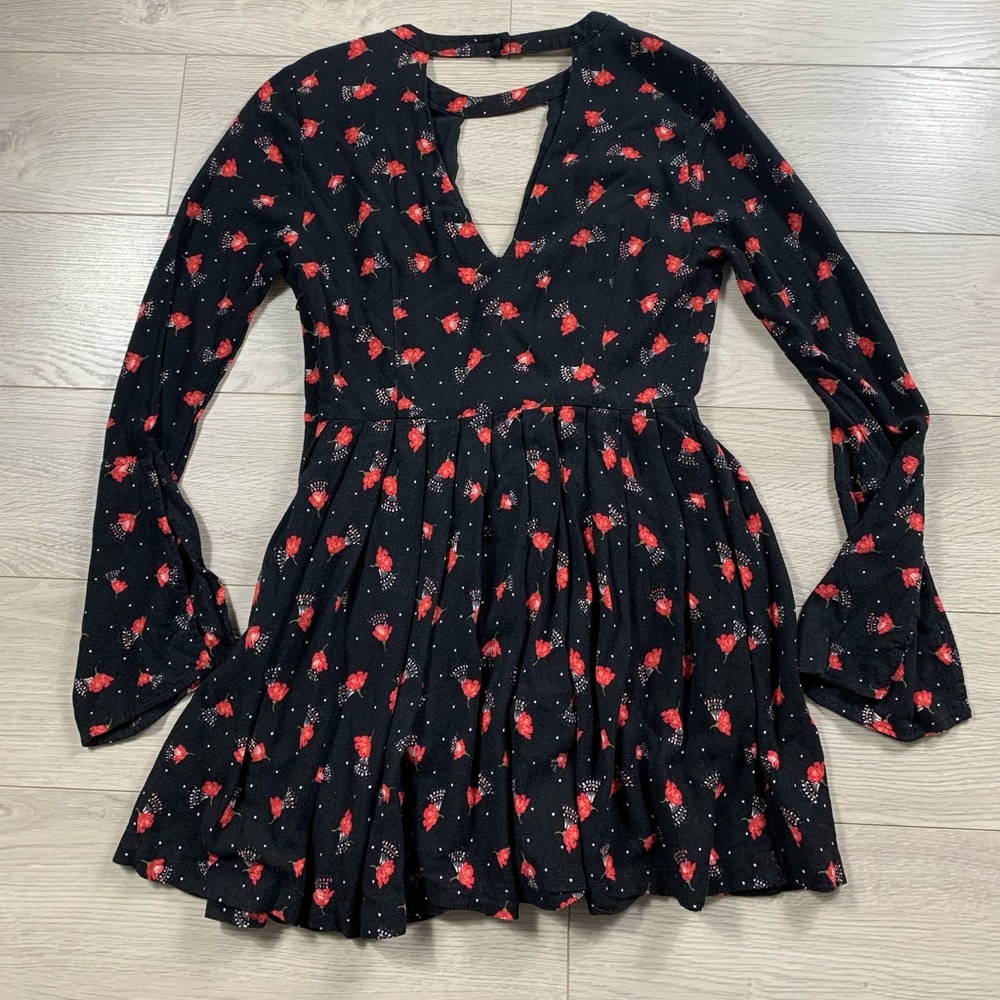 Free People Tegan Floral Print Mini Long Sleeve Dress - Picture 6 of 15